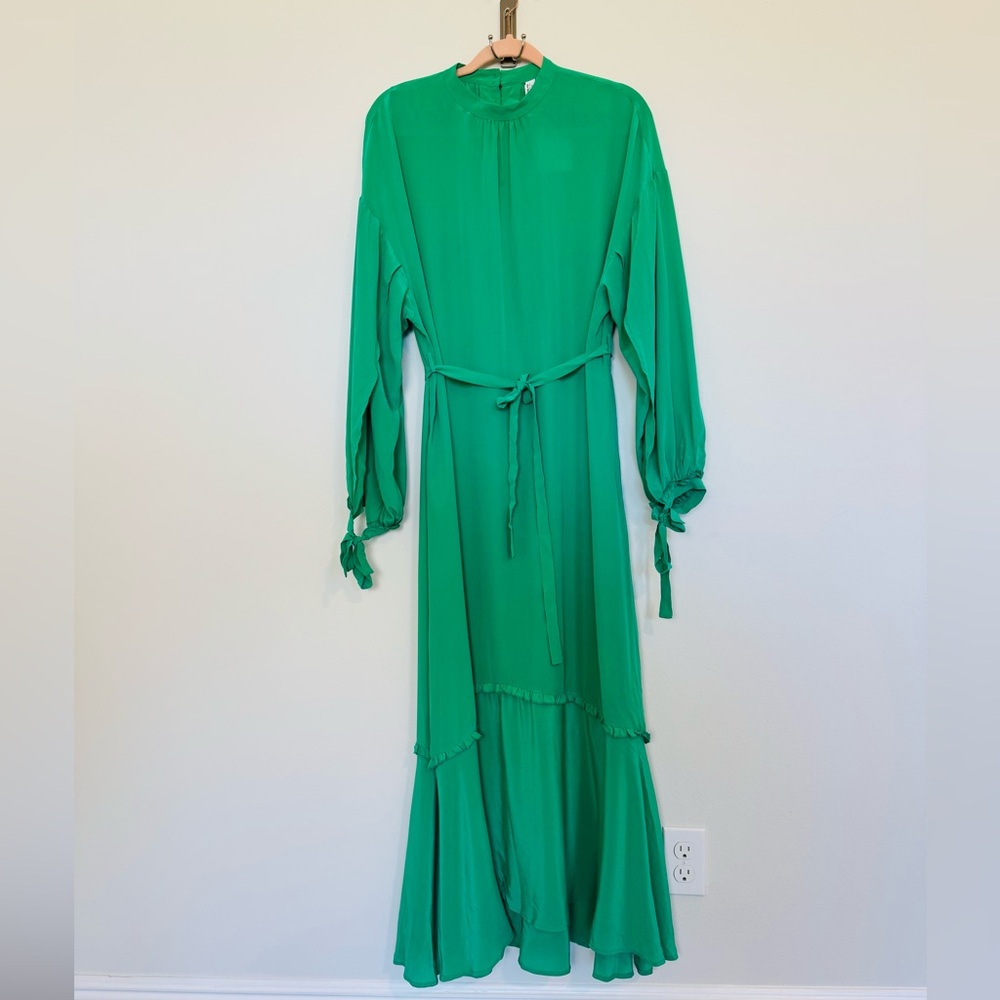 & Other Stories Fluid-Fit Wide Sleeve Organic Silk Maxi Dress - Picture 7 of 13